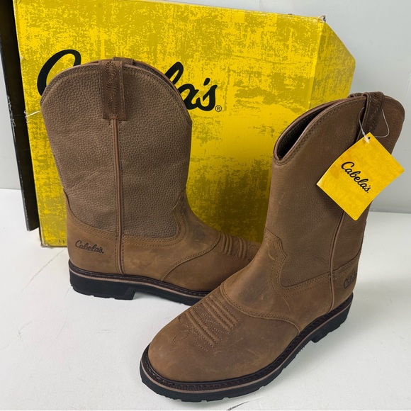Cabela’s Pinedale Round Toe Leather Boots NIB New Men’s 11 - Picture 1 of 11